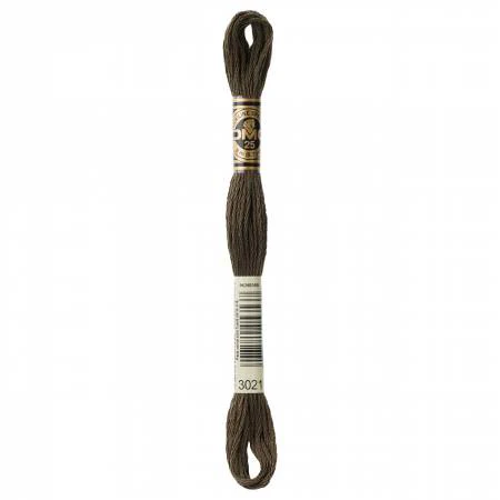 DMC Embroidery Floss 8M (3021 Very Dark Brown Gray)