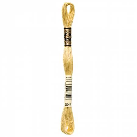 DMC Embroidery Floss 8M (3046 Medium Yellow Beige)