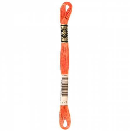 DMC Embroidery Floss 8M (721 Medium Orange Spice)