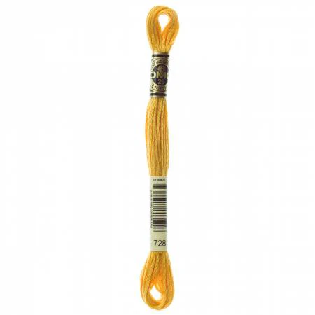 DMC Embroidery Floss 8M (728 Topaz Yellow)