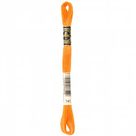 DMC Embroidery Floss 8M (741 Medium Tangerine)