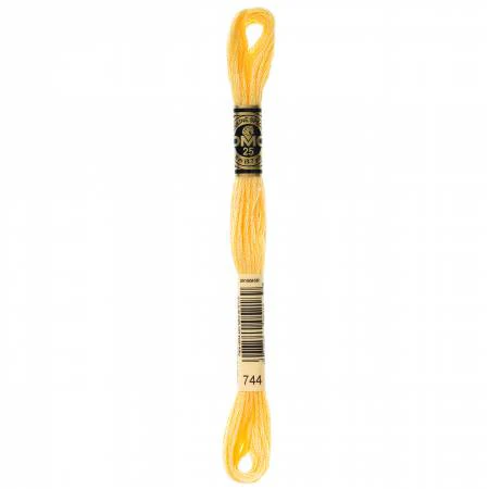DMC Embroidery Floss 8M (744 Pale Yellow)
