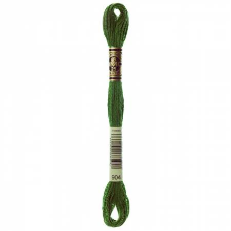 DMC Embroidery Floss 8M (904 Very Dark Parrot Green)