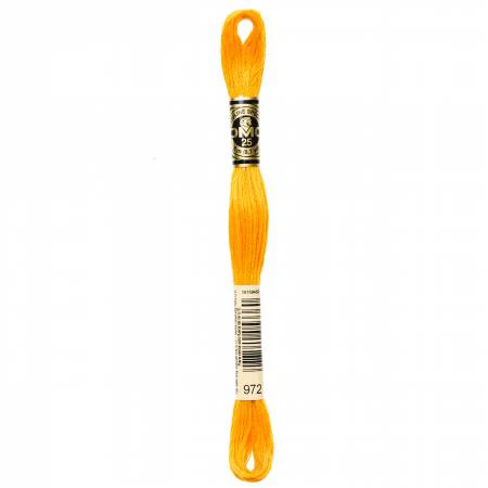 DMC Embroidery Floss 8M (972 Deep Canary Yellow)
