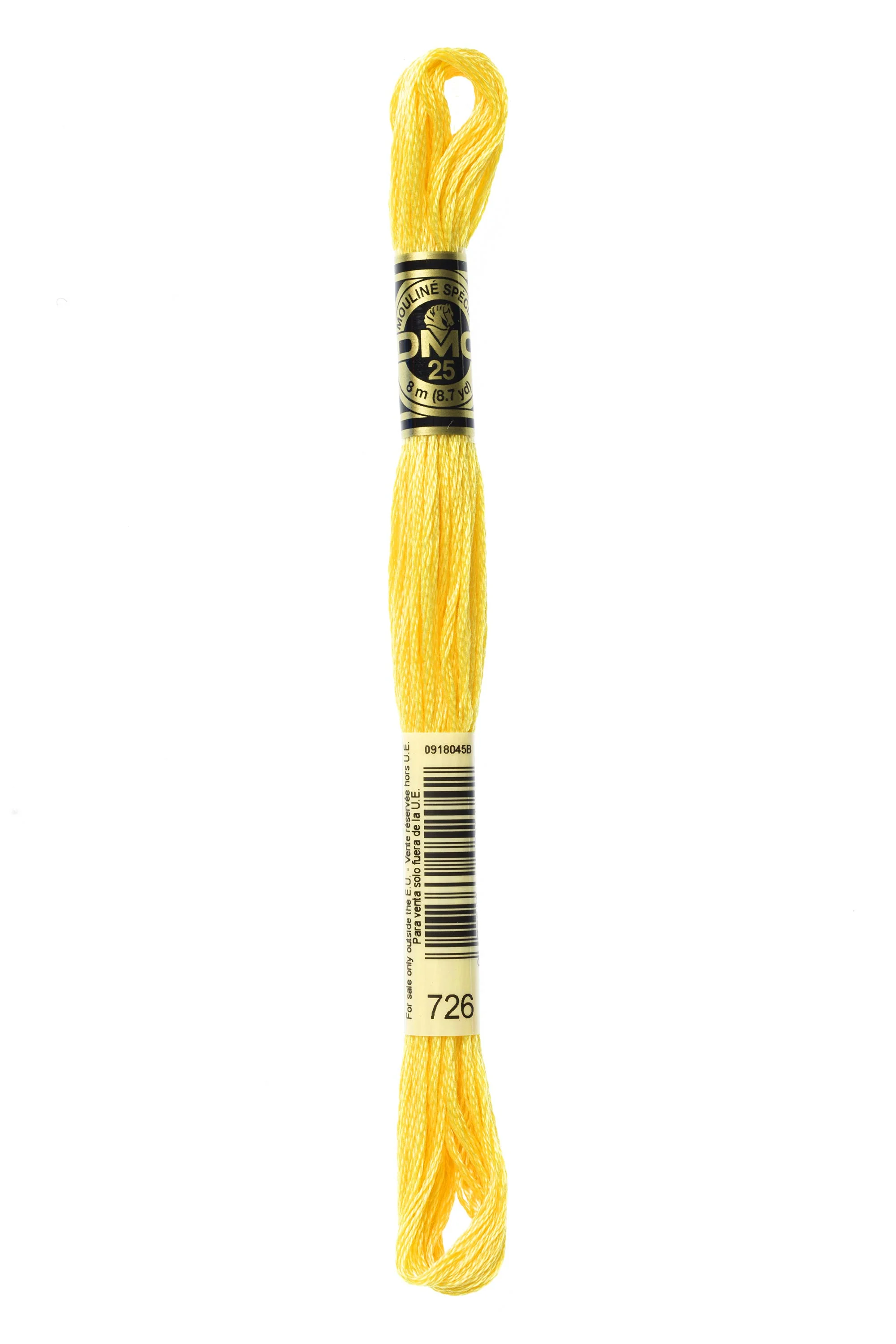 DMC Embroidery Floss 8M (726 Light Topaz - Yellow)