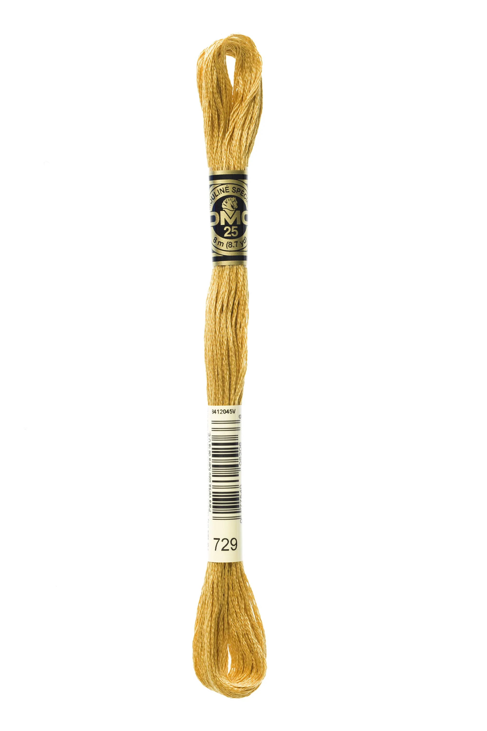 DMC Embroidery Floss 8M (729 Medium Old Gold)