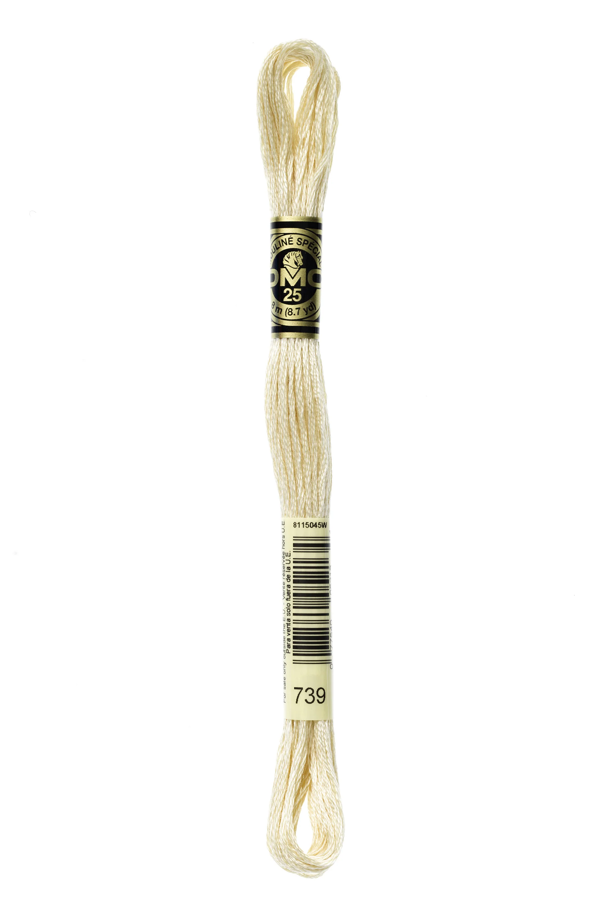 DMC Embroidery Floss 8M (739 Ultra Very Light Tan)