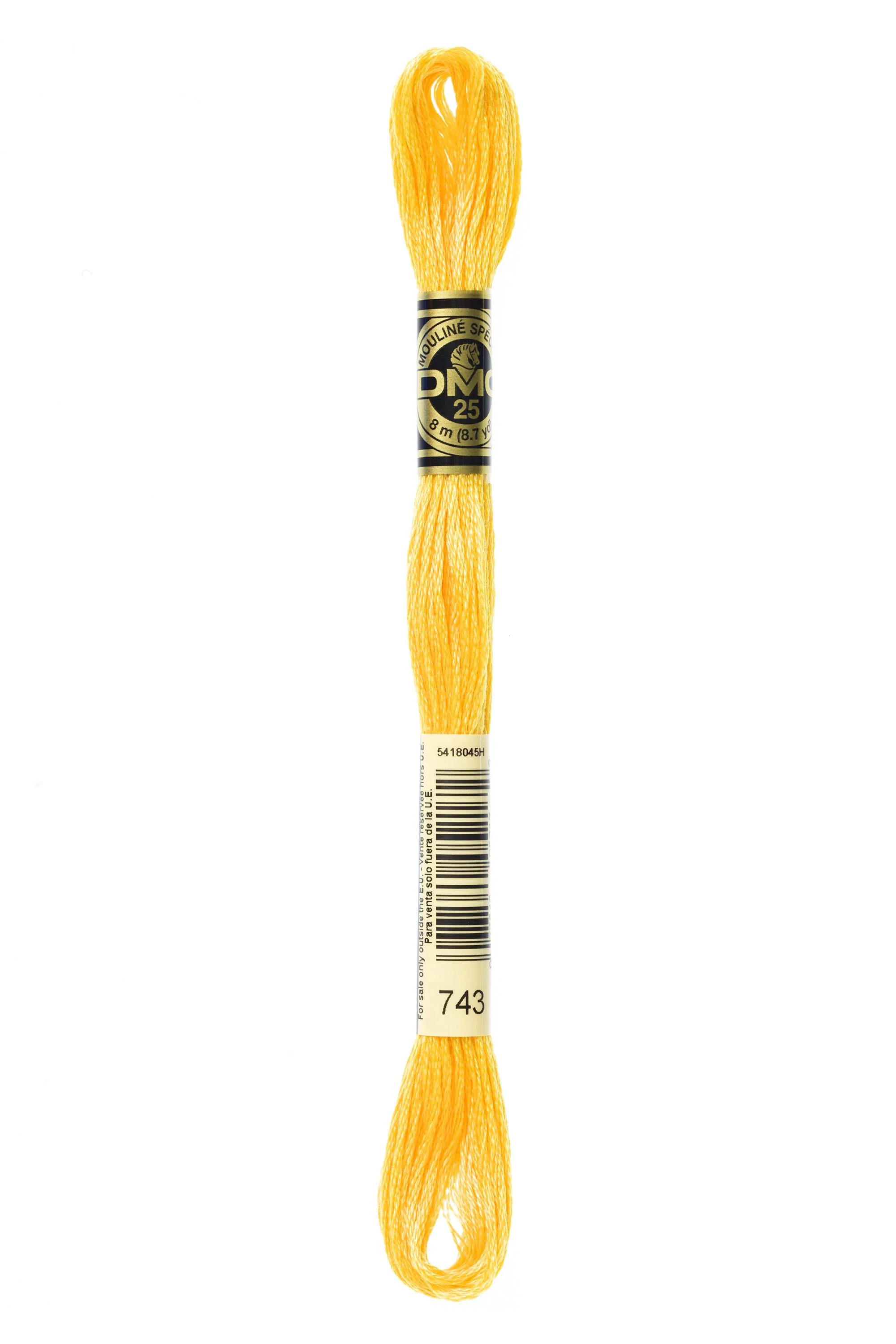 DMC Embroidery Floss 8M (743 Medium Yellow)
