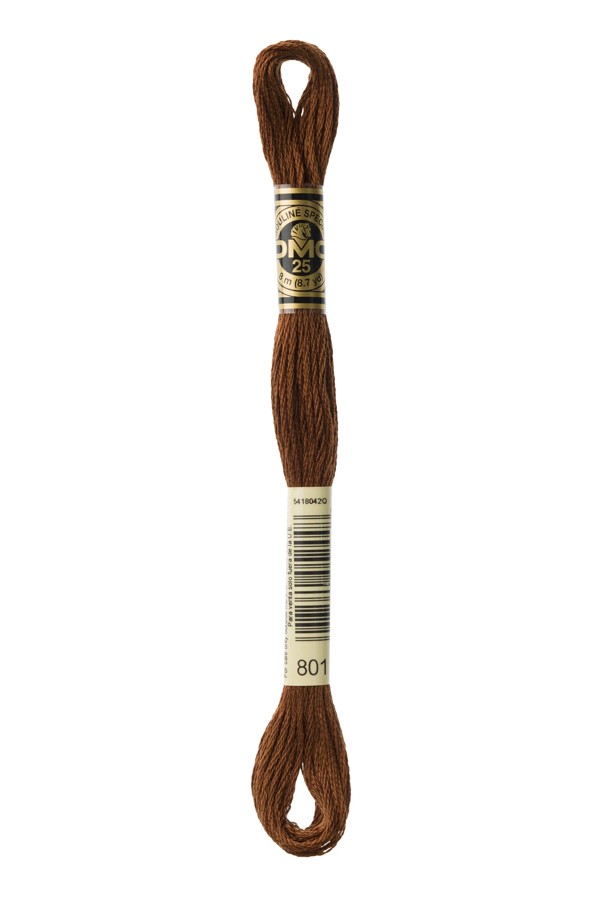 DMC Embroidery Floss 8M (801 Dark Coffee Brown)