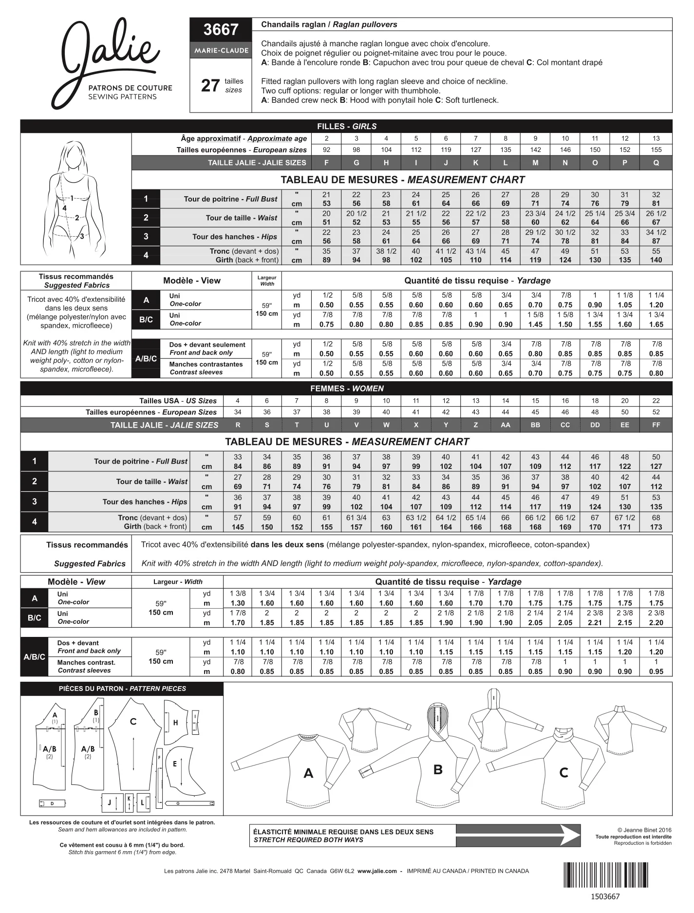 Jalie 3667 - Marie-Claude Raglan Pullover 2yrs-22 - Image 9