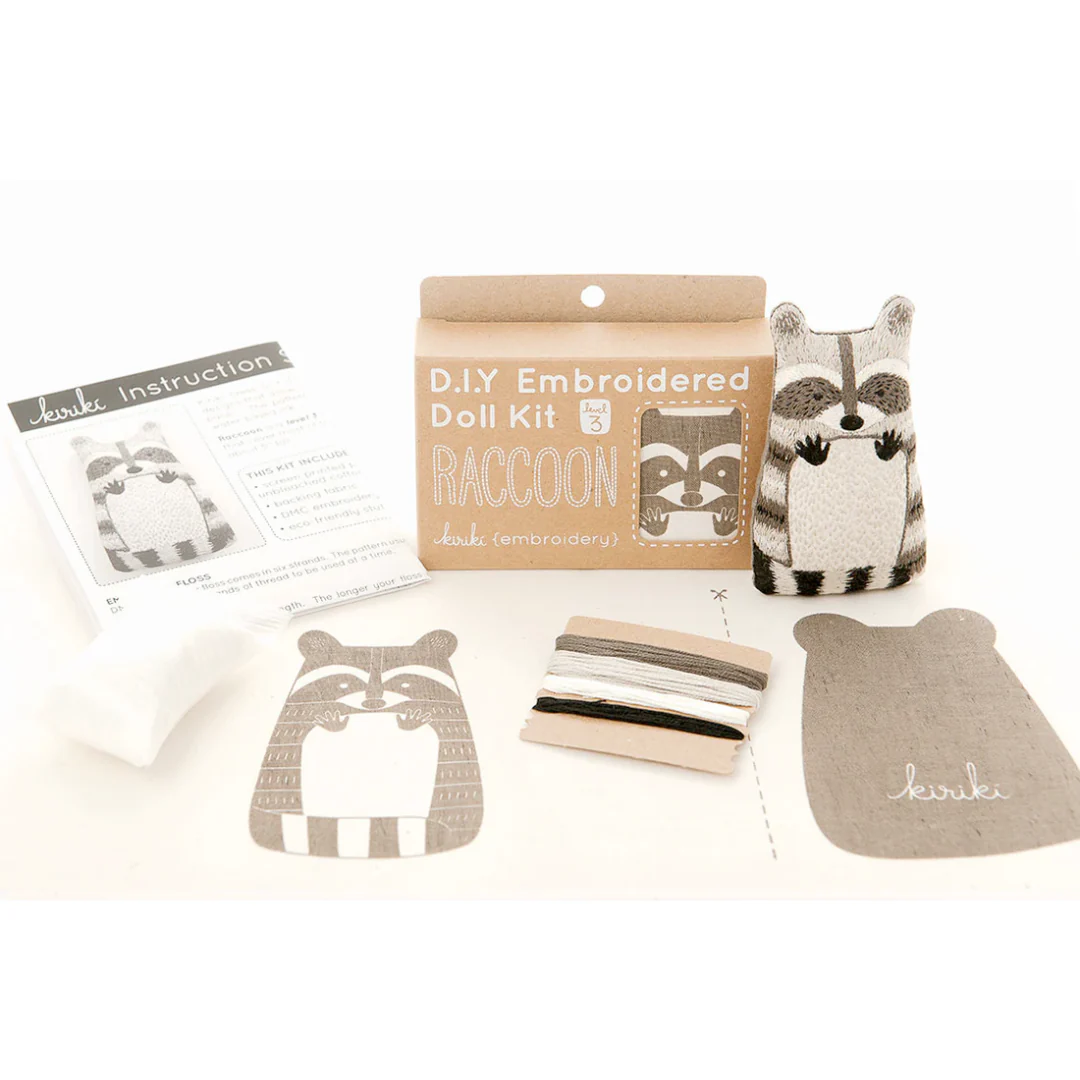Raccoon Embroidery Doll Kit - Image 3