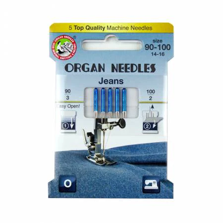 Organ Sewing Machine Needle: Jeans Assorted Sizes 90-100