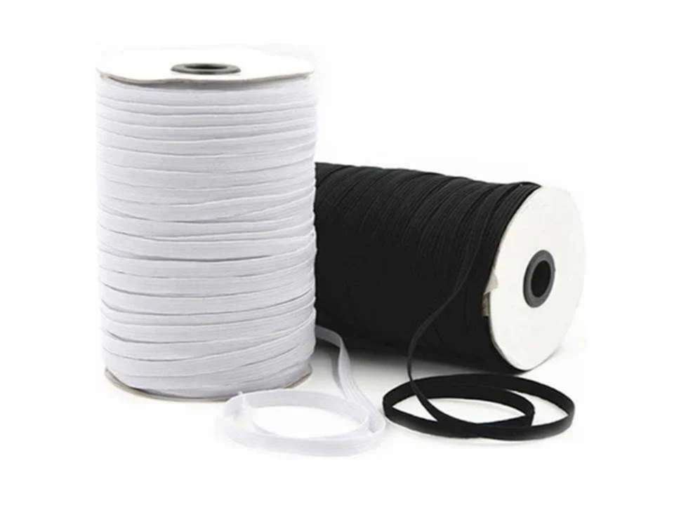 0.25inch (6mm) Flat Braided Elastic - White