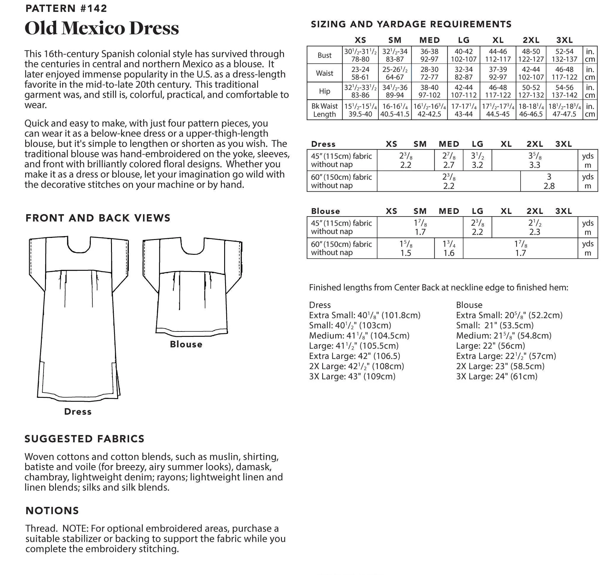 Folkwear Old Mexico Dress Pattern - Image 7