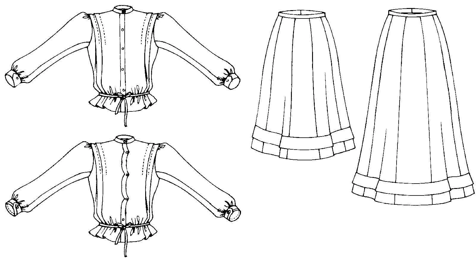 Folkwear Schoolmistress' Shirtwaist & Skirt Pattern - Image 9