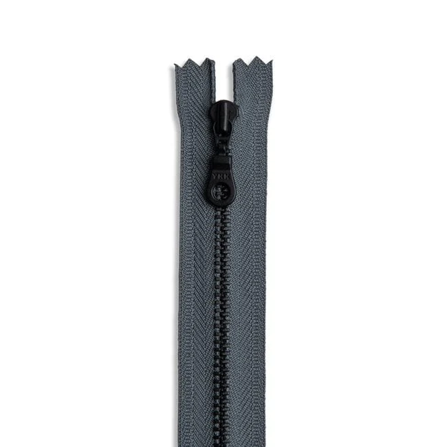 #4.5 Black Oxide Nickel Metal Zipper Grey Tape - various lengths