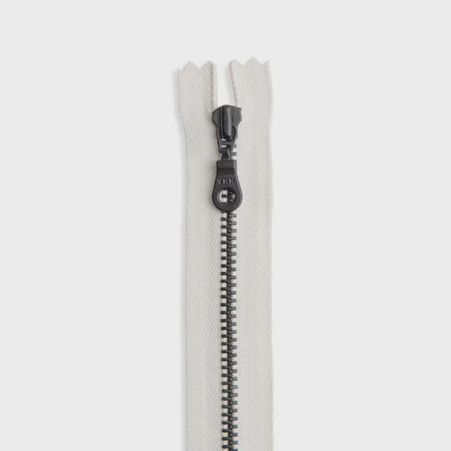 #4.5 Black Oxide Nickel Metal Zipper Ivory Tape - various lengths
