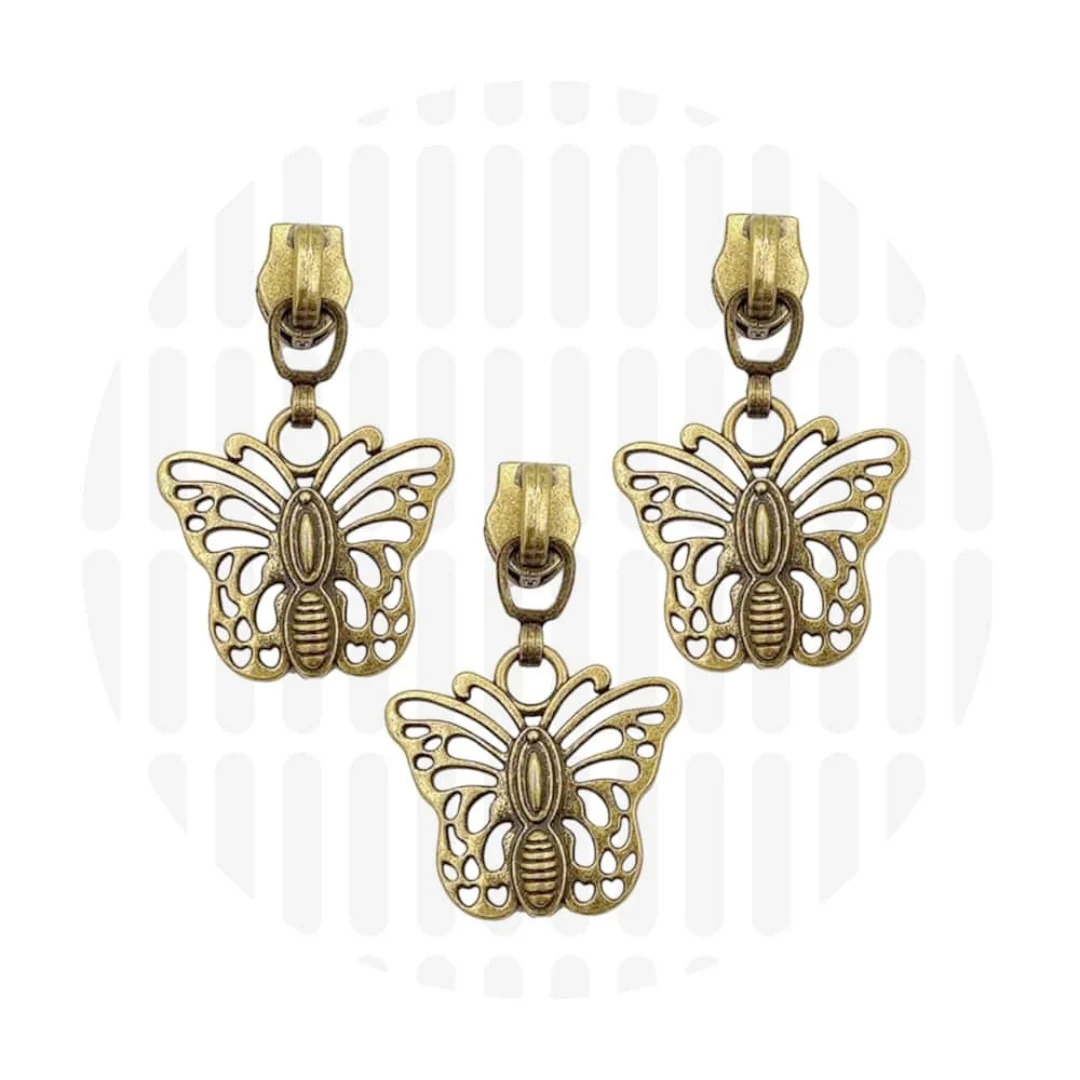 #5 Butterfly Zipper Pulls - 3 per Pack