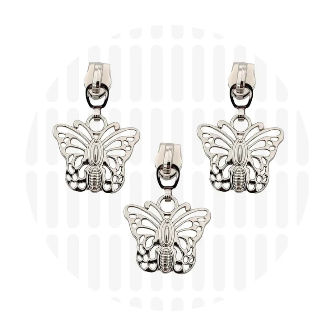 #5 Butterfly Zipper Pulls - 3 per Pack - Image 3