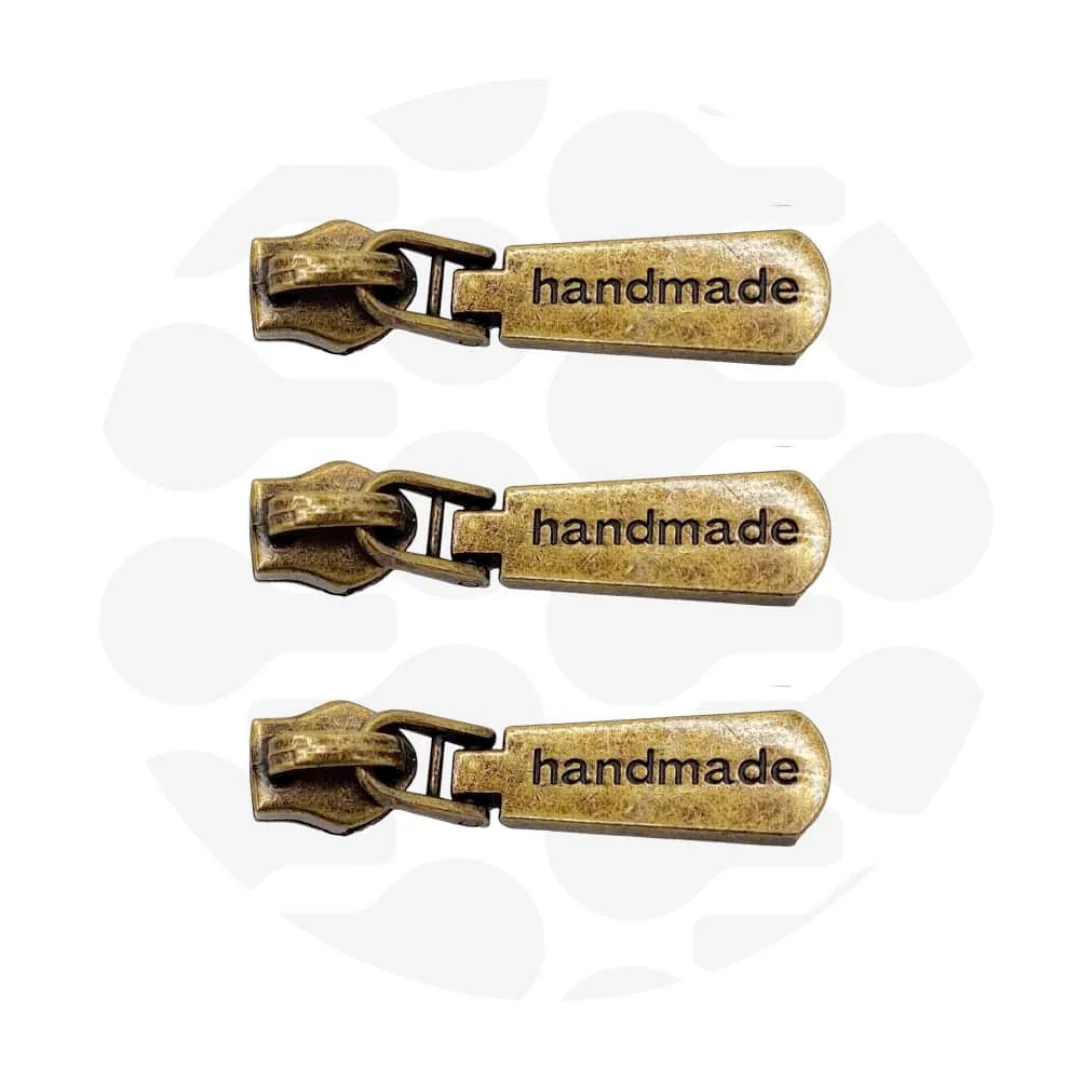 #5 "Handmade" Engraved Zipper Pulls - 3 per Pack