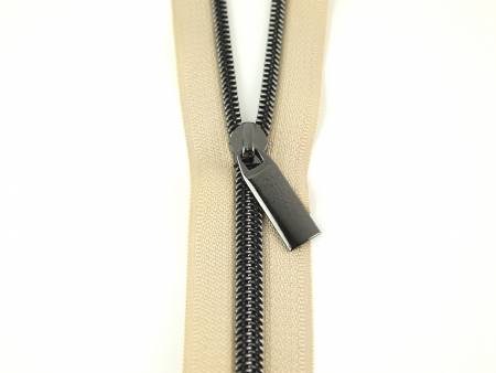 #5 Zipper Tape by the Yard - 3 Yards Nylon Gunmetal Coil with 9 Pulls - Image 4