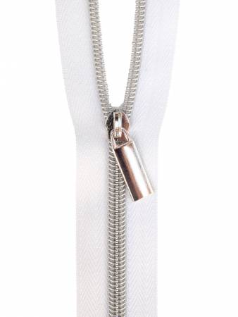 #5 Zipper Tape by the Yard - 3 yards with Nylon Nickel Coil and 9 Pulls - Image 3
