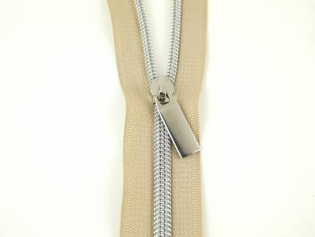 #5 Zipper Tape by the Yard - 3 yards with Nylon Nickel Coil and 9 Pulls - Image 6