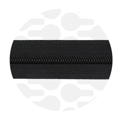 #5 Zipper Tape Precut in 1m Length Matte Black Coil - Image 2