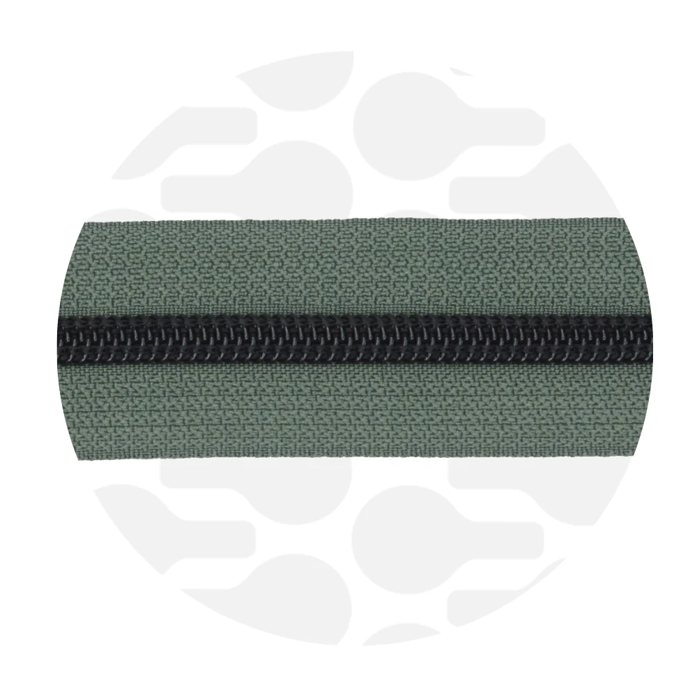 #5 Zipper Tape Precut in 1m Length Matte Black Coil - Image 3