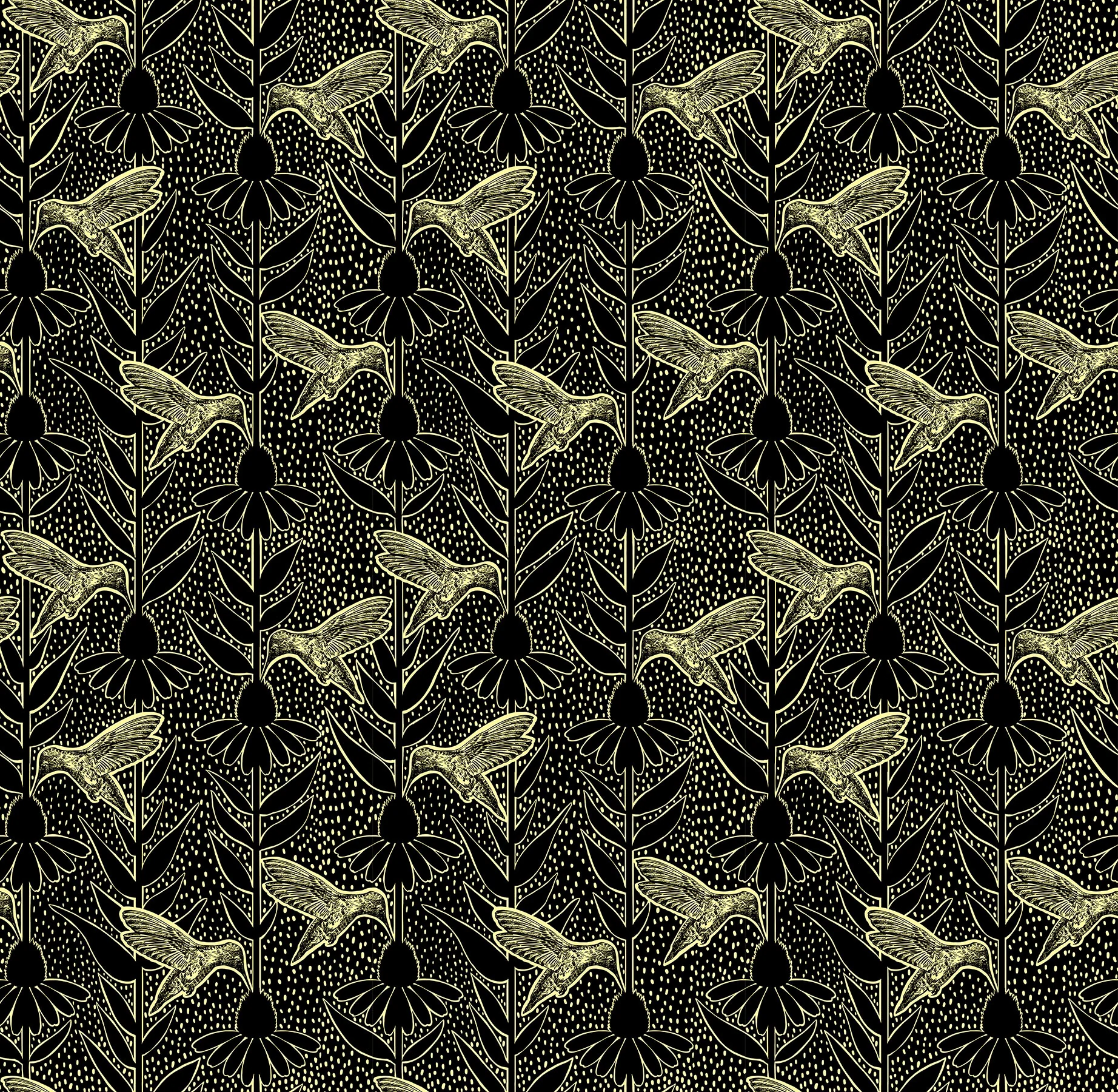 Anna Maria Textiles Indelible Ink Humming in Black