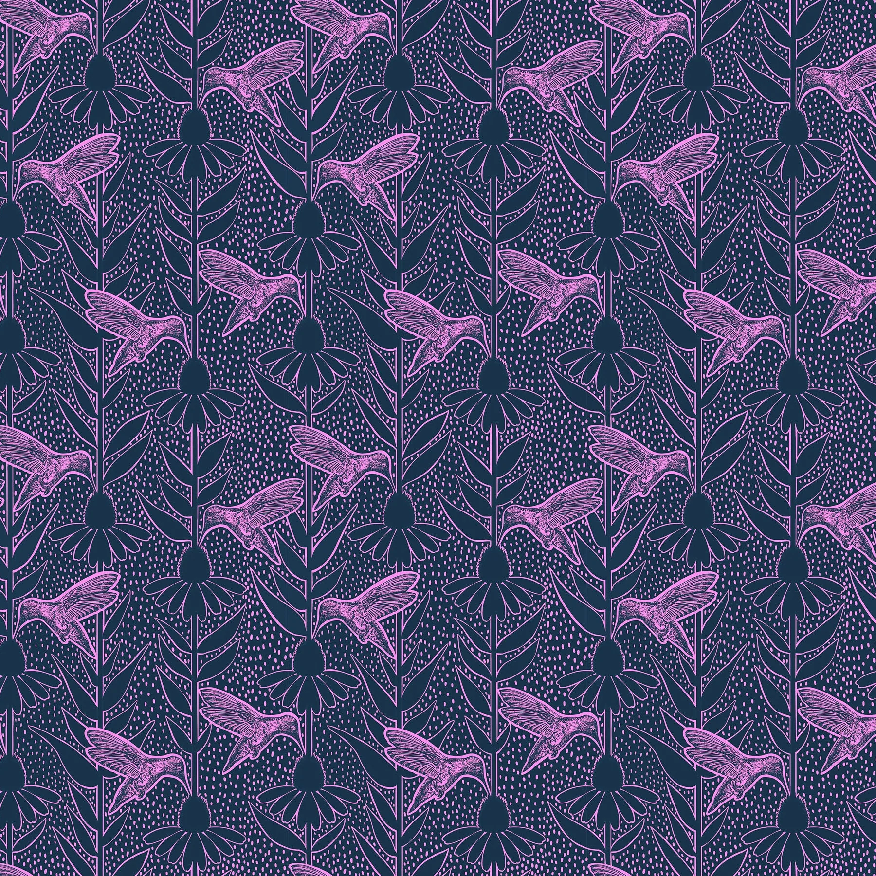 Anna Maria Textiles Indelible Ink Humming in Navy