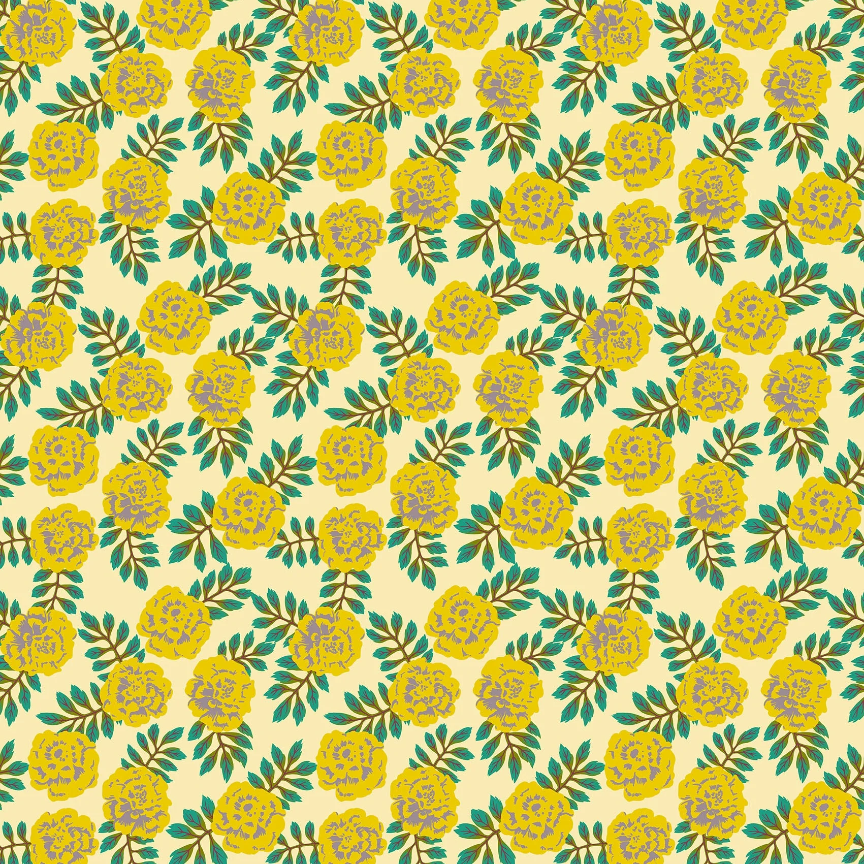 Anna Maria Textiles Yesterday Carnation in Golden