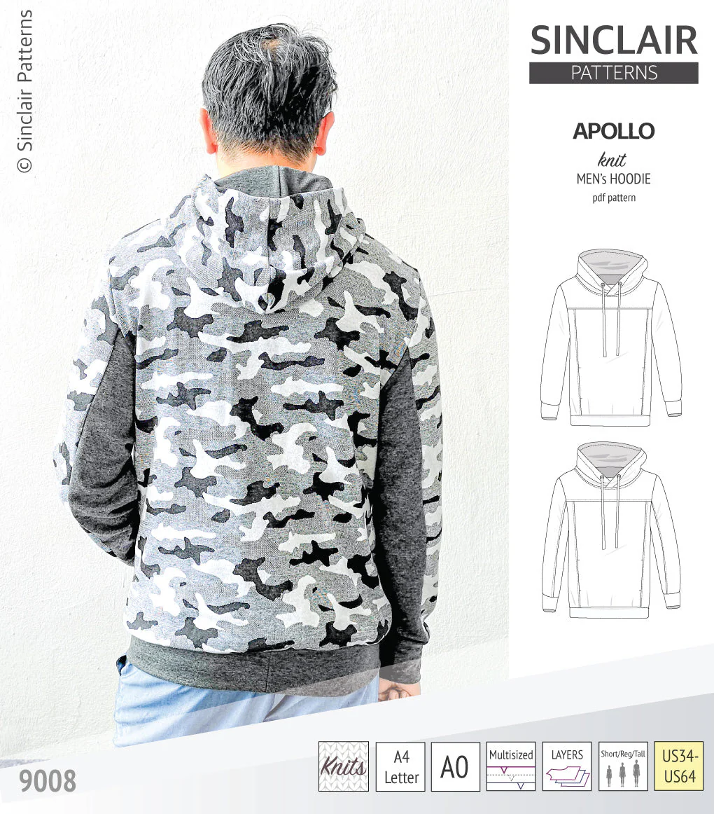Sinclair Patterns Apollo Hoodie - XS-5XL - PDF Pattern - Image 10