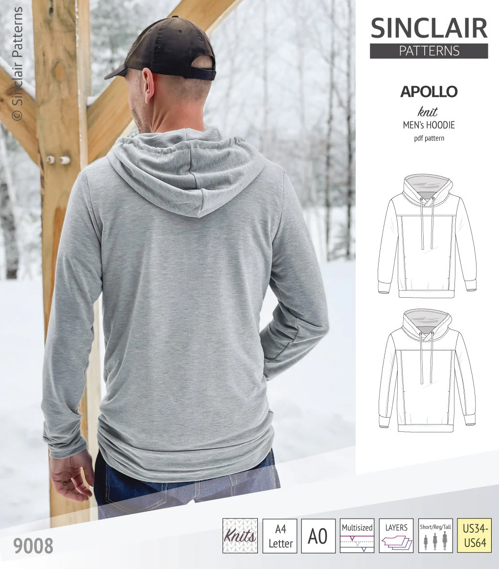 Sinclair Patterns Apollo Hoodie - XS-5XL - PDF Pattern - Image 2