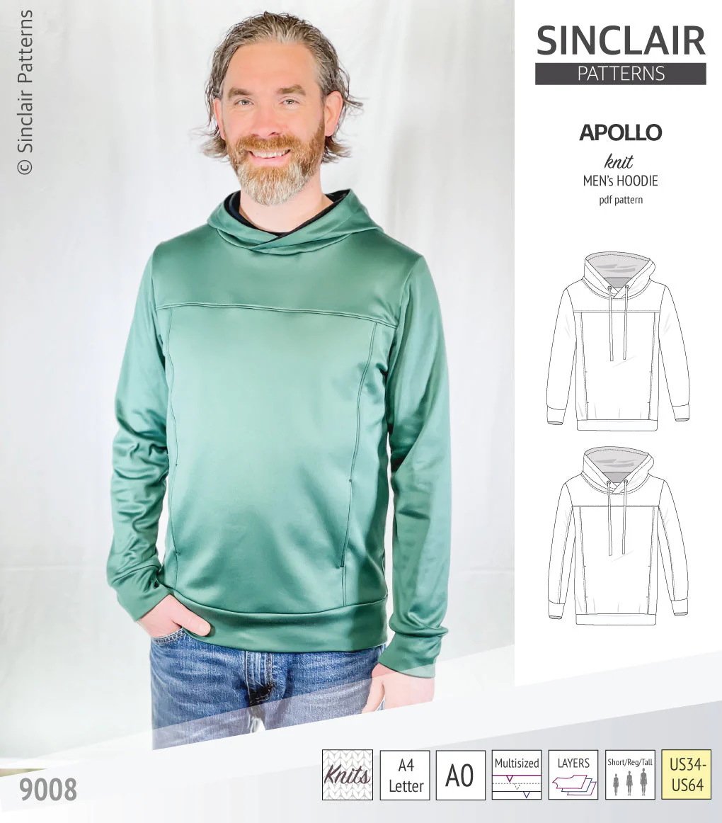 Sinclair Patterns Apollo Hoodie - XS-5XL - PDF Pattern - Image 3