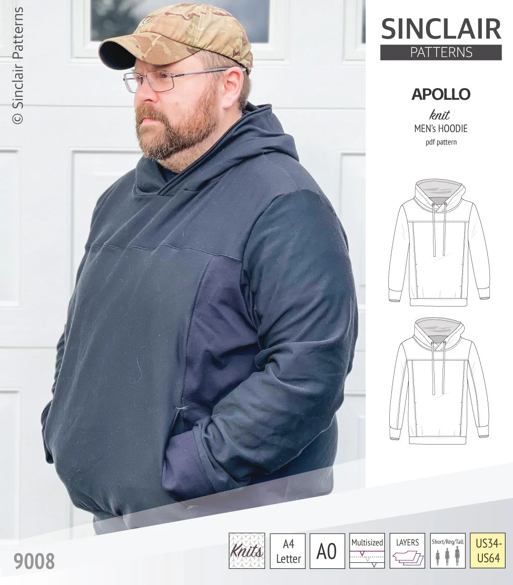 Sinclair Patterns Apollo Hoodie - XS-5XL - PDF Pattern - Image 8