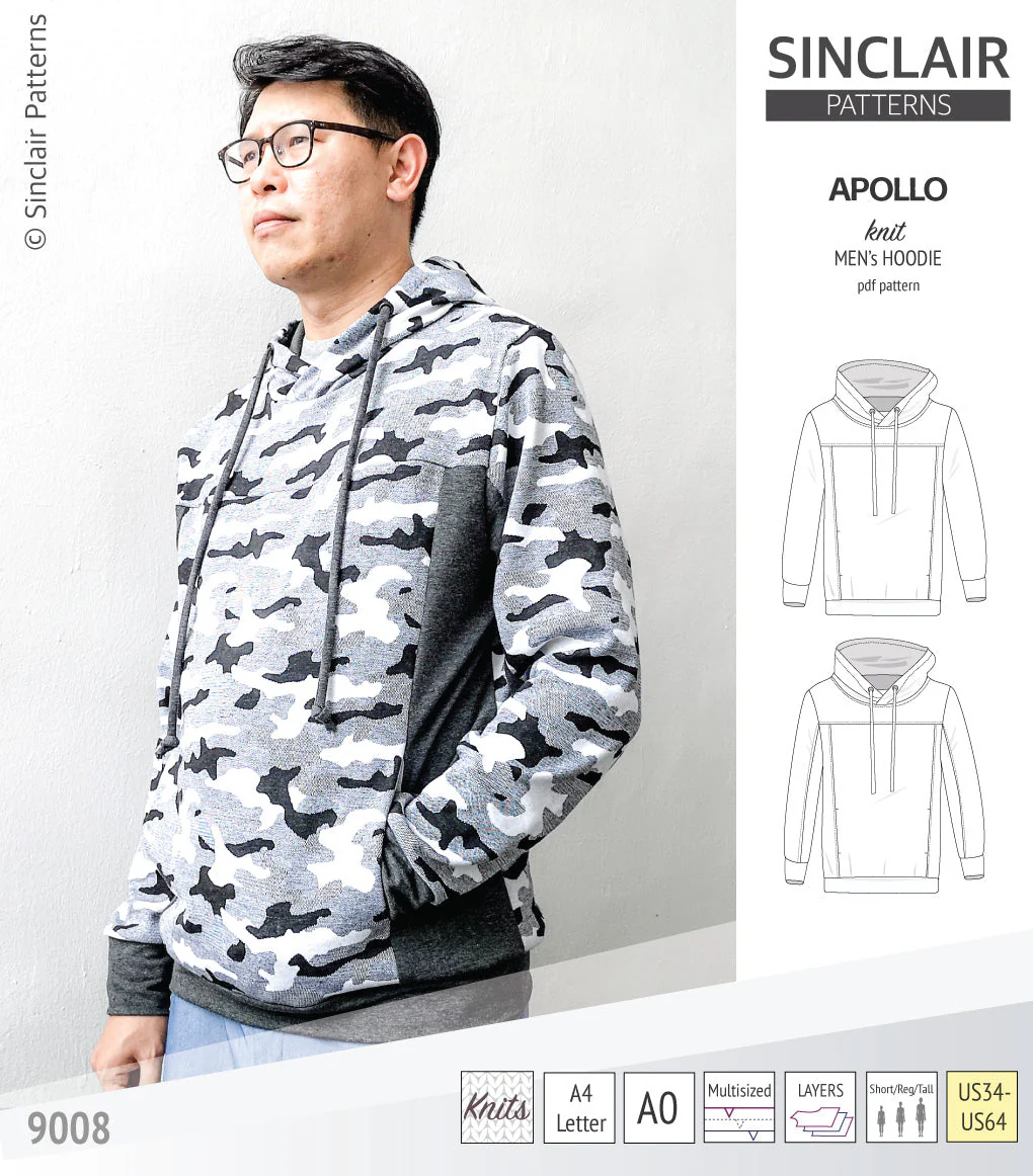 Sinclair Patterns Apollo Hoodie - XS-5XL - PDF Pattern - Image 9