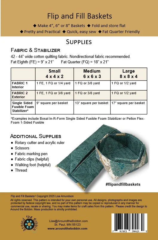 Around the Bobbin Flip & Fill Baskets Pattern - Image 2