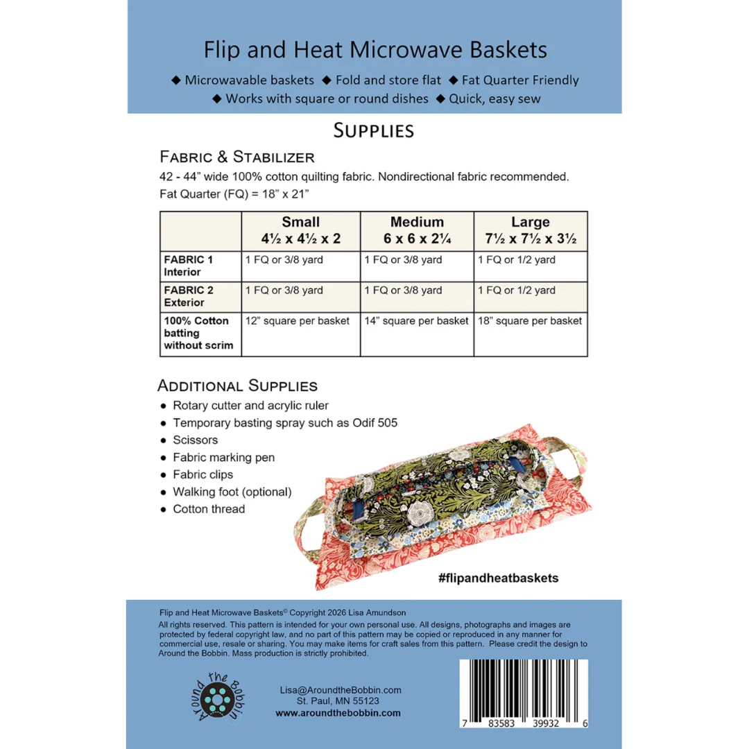 Around the Bobbin Flip & Heat Microwave Baskets Pattern - Image 2