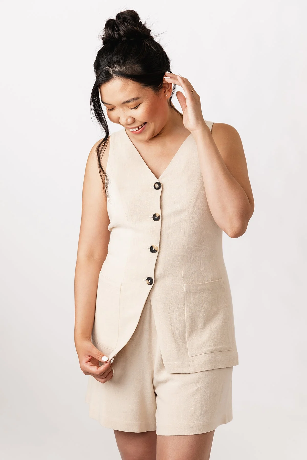 Named Clothing ASTERI button down dress & vest US0-24 - PDF Pattern - Image 24