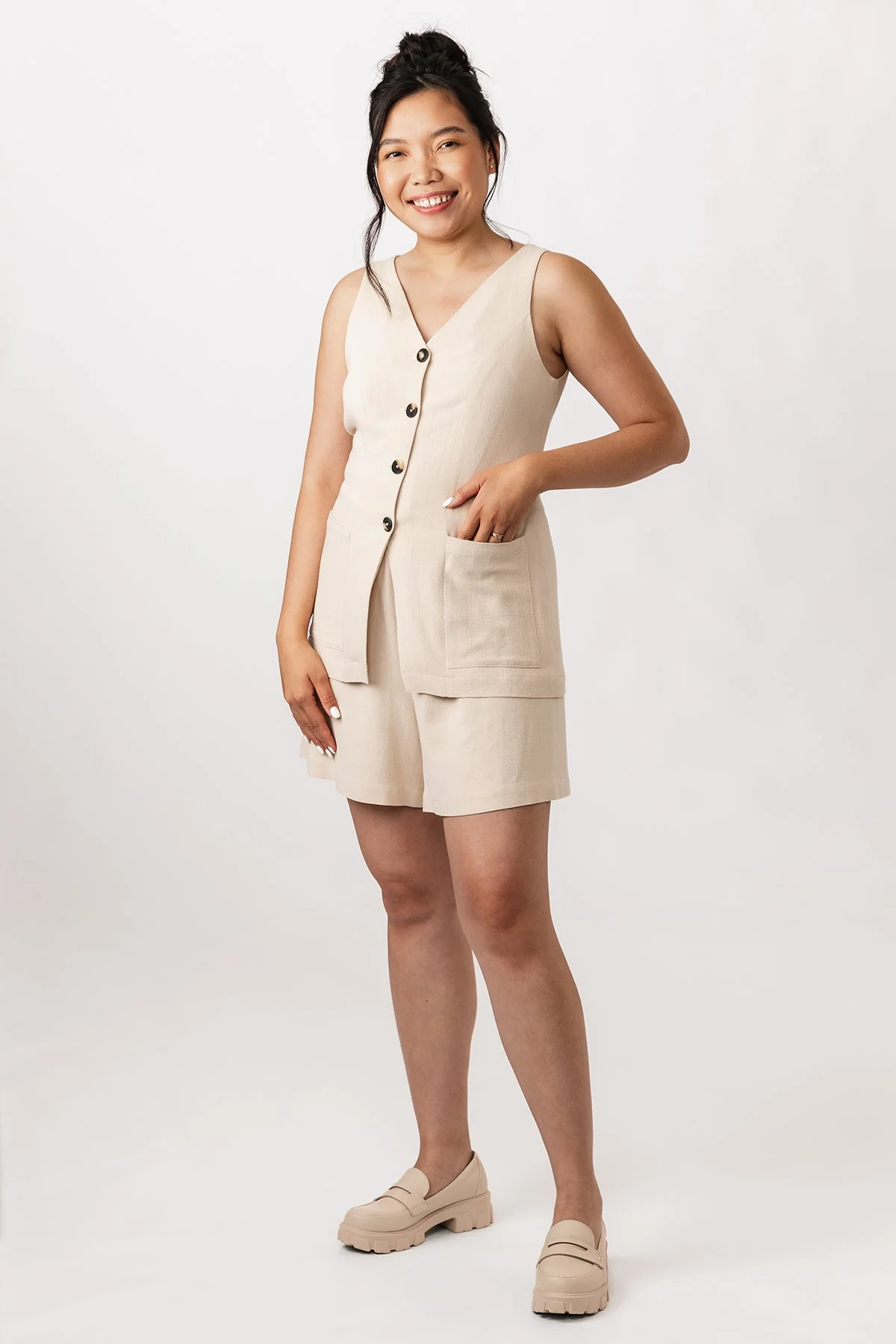 Named Clothing ASTERI button down dress & vest US0-24 - PDF Pattern - Image 30