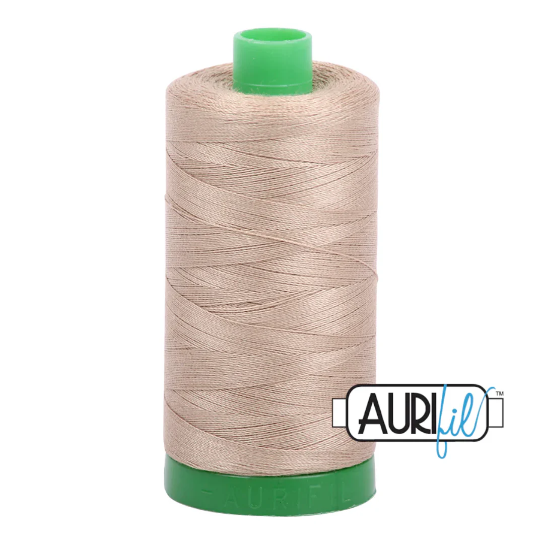 Aurifil Mako Cotton Thread Solid 40wt 1094yds/1000m Linen - #2325