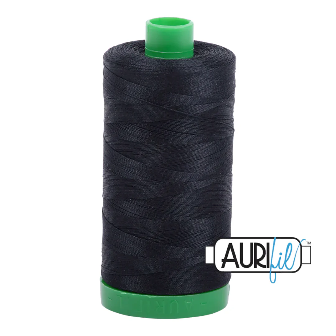 Aurifil Mako Cotton Thread Solid 40wt 1094yds/1000m Black - #2692