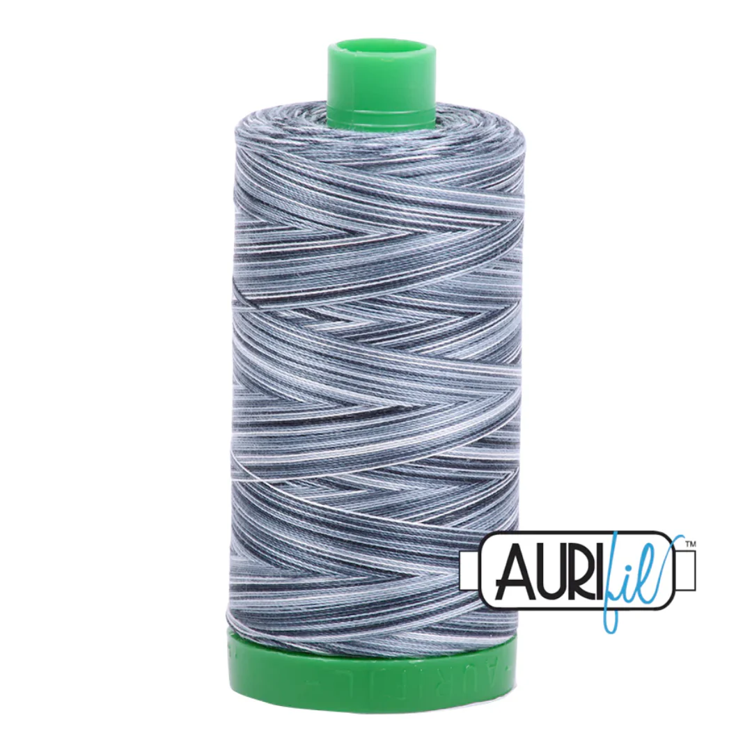 Aurifil Mako Cotton Thread Variegated 40wt 1094yds/1000m Graphite - #4665