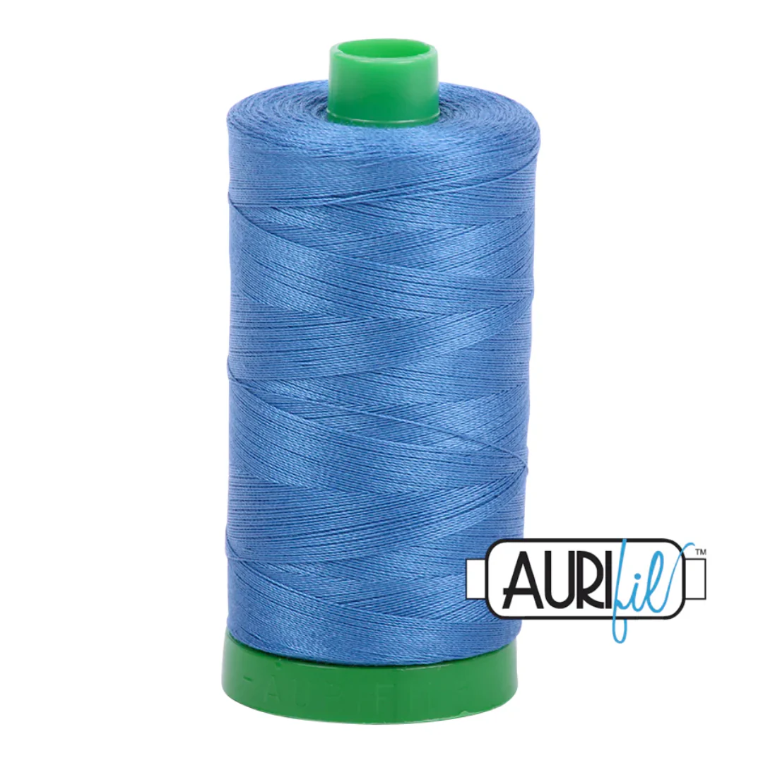 Aurifil Mako Cotton Thread Solid 40wt 1094yds/1000m Peacock Blue - #6738