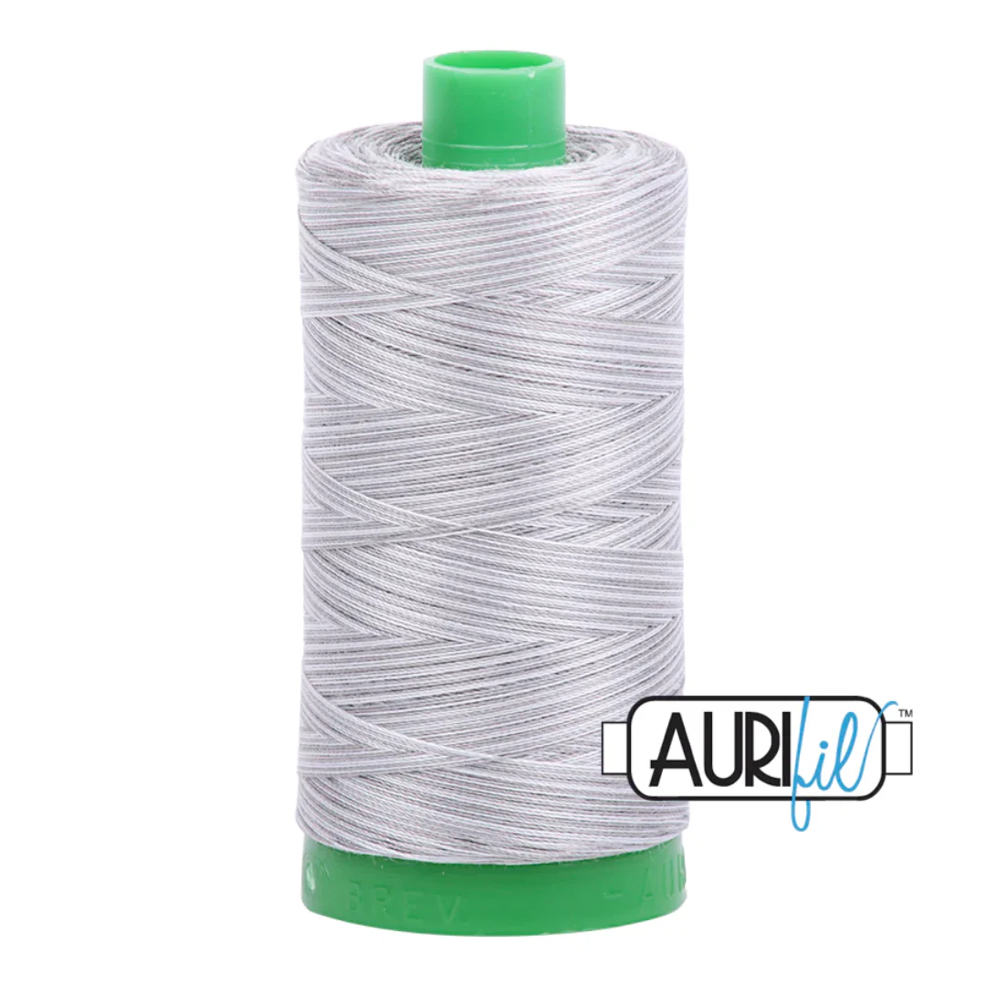 Aurifil Mako Cotton Thread Variegated 40wt 1094yds/1000m Silver Fox - #4670