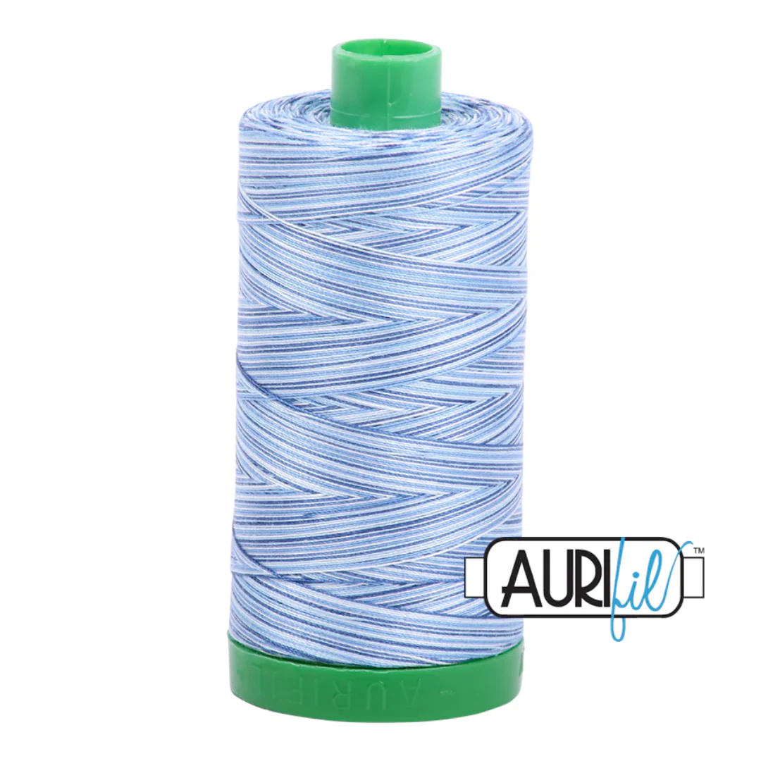 Aurifil Mako Cotton Thread Variegated 40wt 1094yds/1000m Storm at Sea - #4655