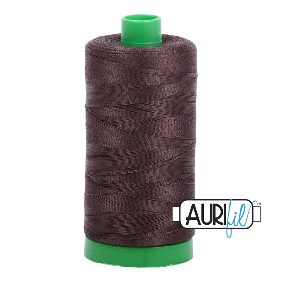 Aurifil Mako Cotton Thread Solid 40wt 1094yds/1000m Very Dark Bark - #1130