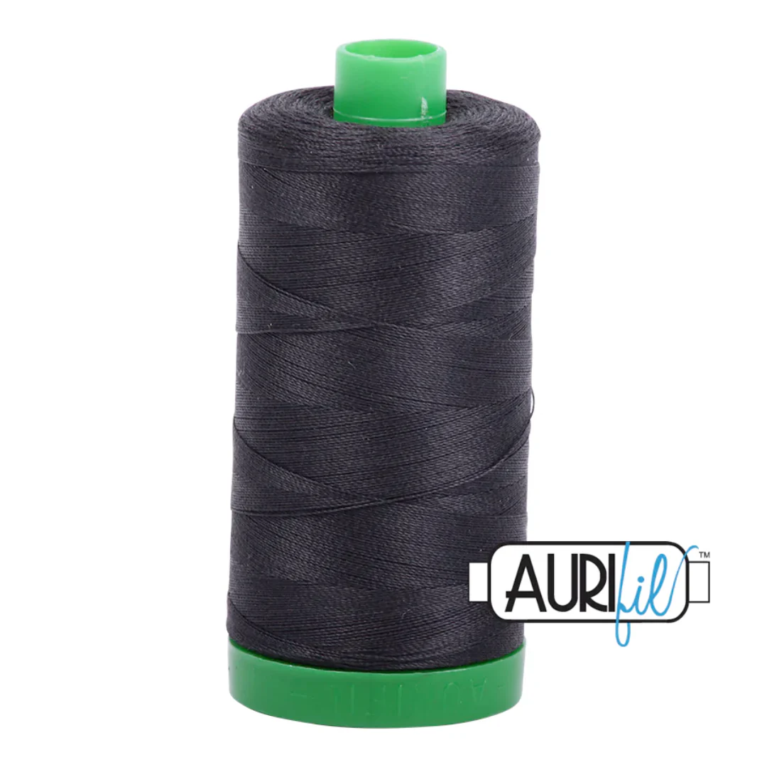 Aurifil Mako Cotton Thread Solid 40wt 1094yds/1000m Very Dark Grey - #4241