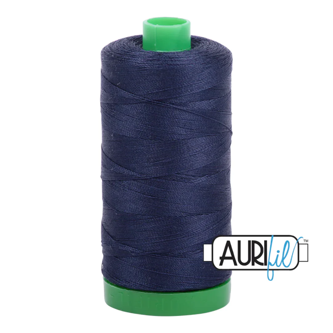 Aurifil Mako Cotton Thread Solid 40wt 1094yds/1000m Very Dark Navy - #2785